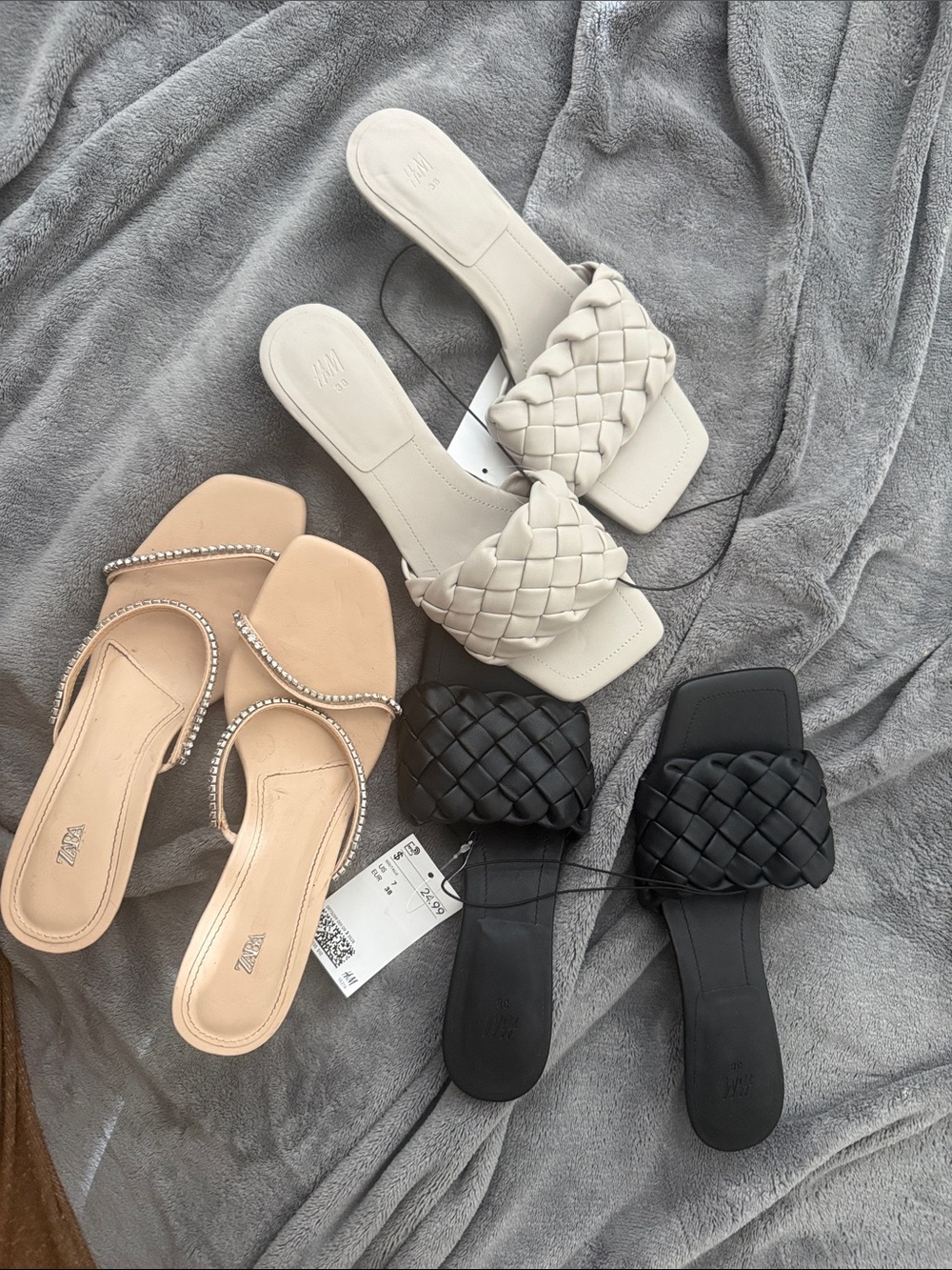 Zara & h&m kitten heel sandals bundle.